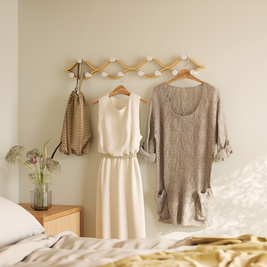 Montage Porte-Manteau mural, naturel