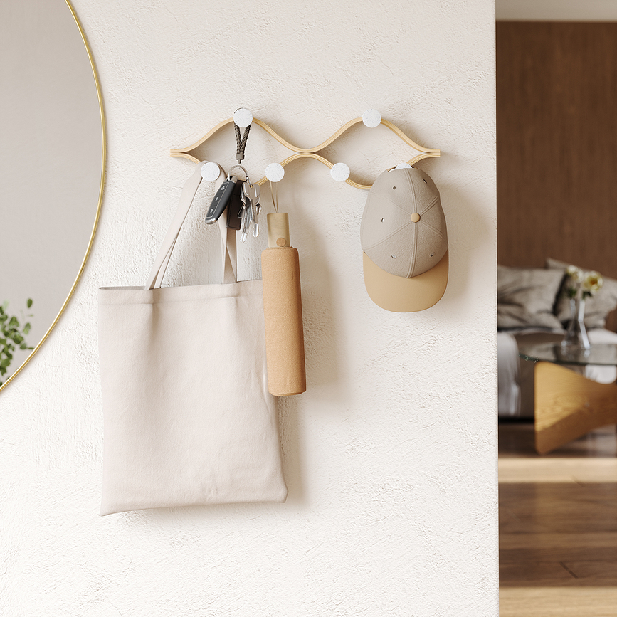 Montage Porte-Manteau mural, naturel