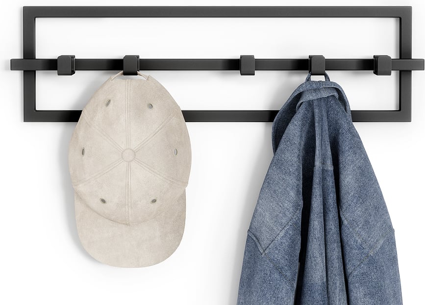 Perchero de pared Cubiko, negro