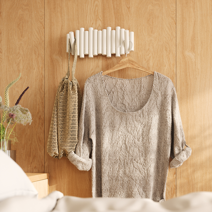 Picket Rail Hook Portemanteau Mural, naturel