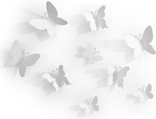 Sienų dekoracijos Mariposa baltos spalvos