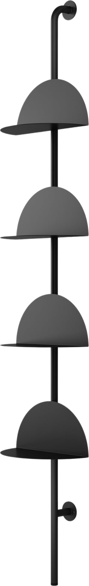 Solis Wandregale 204 cm schwarz 4 St.