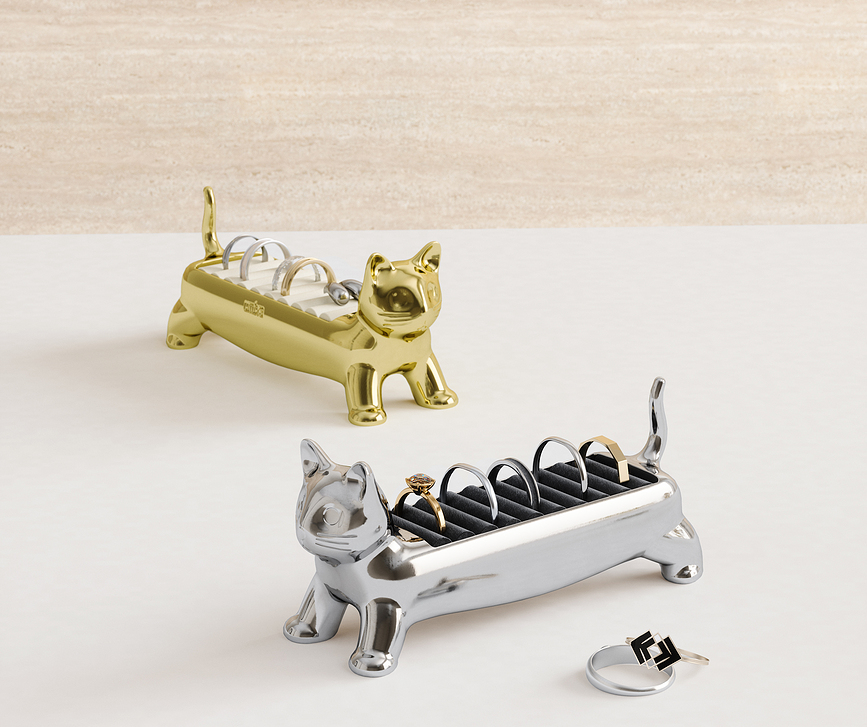 Soporte para Anillos Ali Cat, dorado