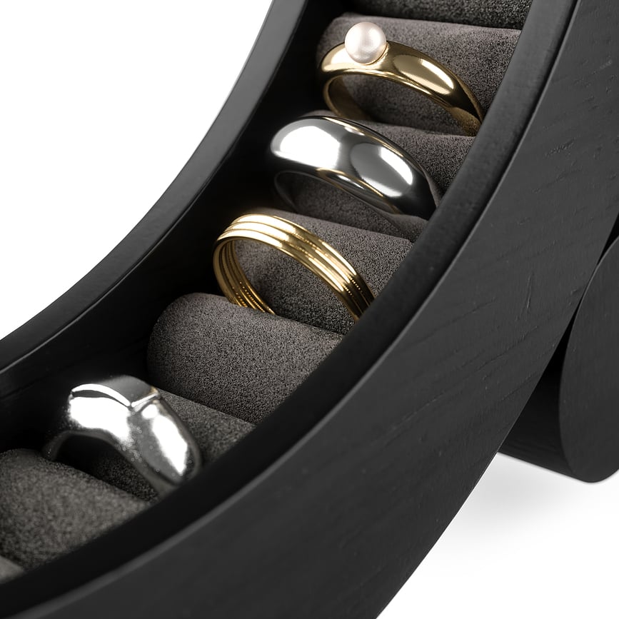 Soporte para Anillos Ferris, acabado nogal