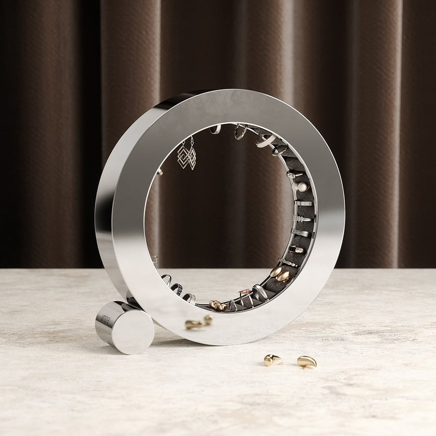 Soporte para Anillos metálico Ferris, plateado