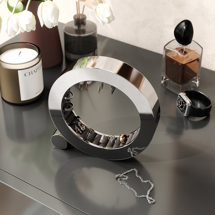 Soporte para Anillos metálico Ferris, plateado