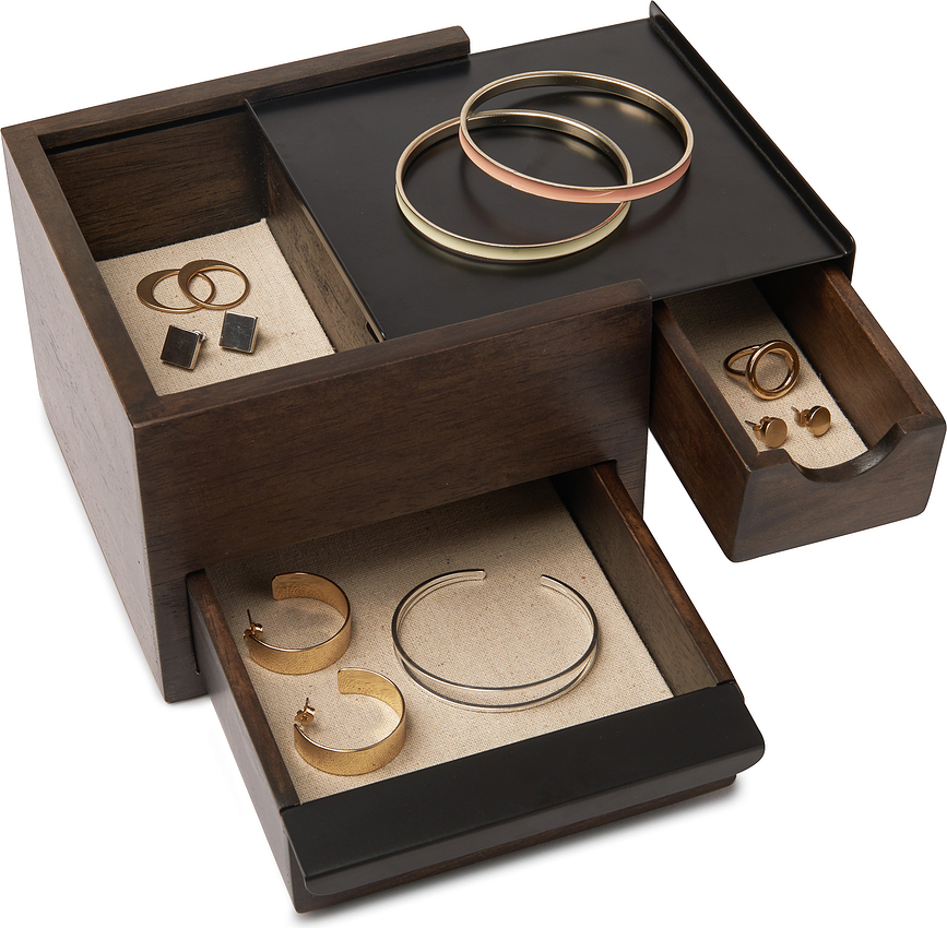 Stowit Boîte à bijoux mini, noyer