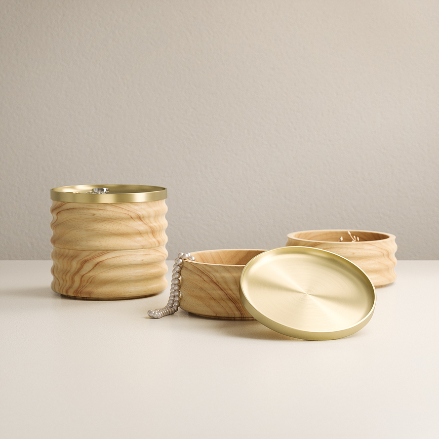 Tesora Wood Boîte à bijoux, naturelle