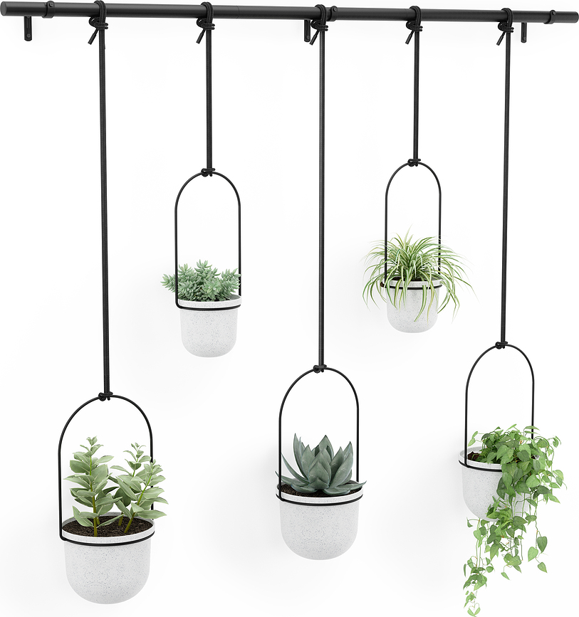Triflora 5 Pots de Fleurs Suspendus, blancs
