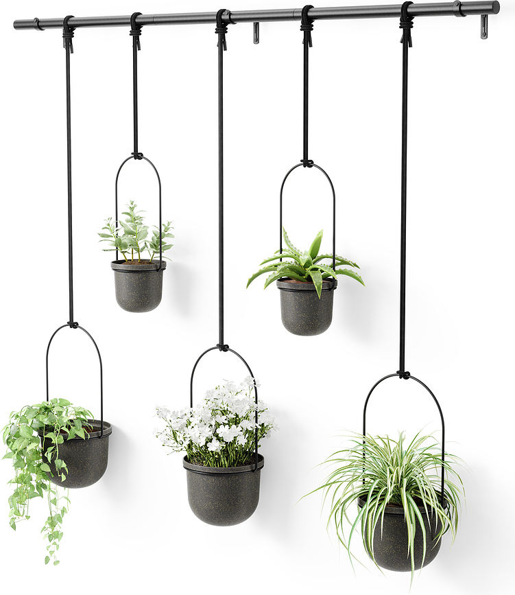 Triflora 5 Κρεμαστές Γλάστρες, μαύρες