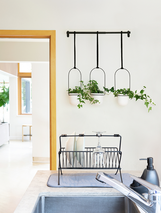 Triflora Set de Pots Suspendus avec rail, noir