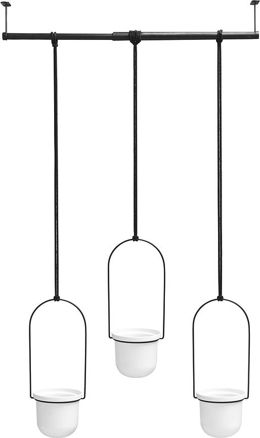 Triflora Set de Pots Suspendus avec rail, noir