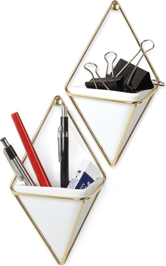 Trigg S Cache-pot mural, blanc, Lot de 2