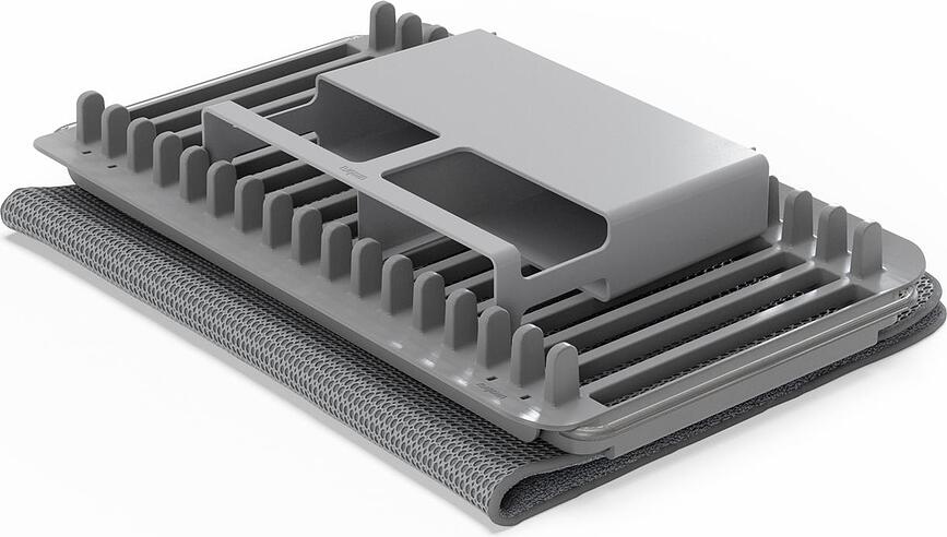 Udry Odcejalnik za posodo z ročajem, siv