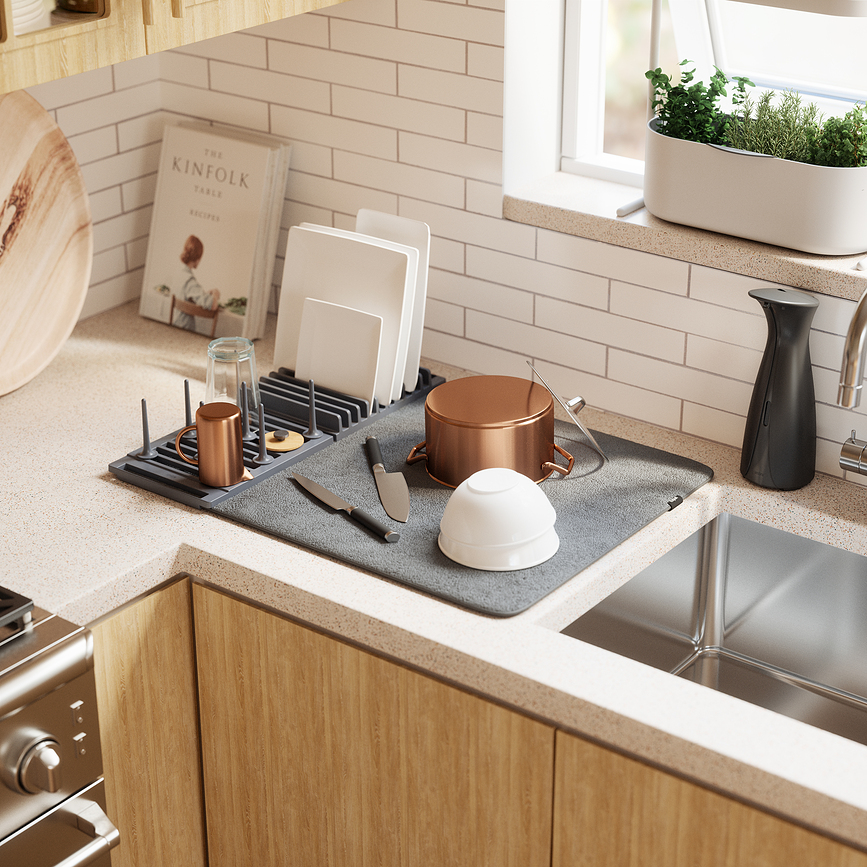 Udry Peg Égouttoir à vaisselle, gris