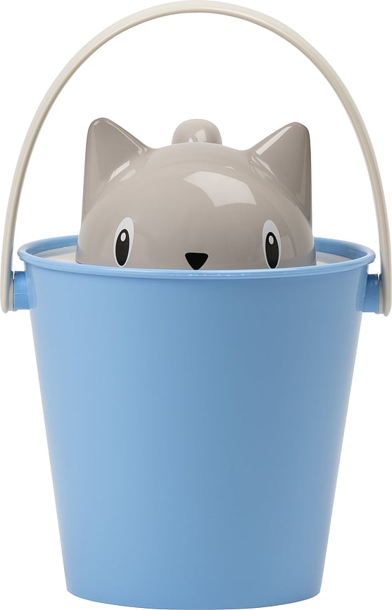 Contenedor para pienso seco con cuchara dosificadora Crick, gris y azul, Set de 2 piezas