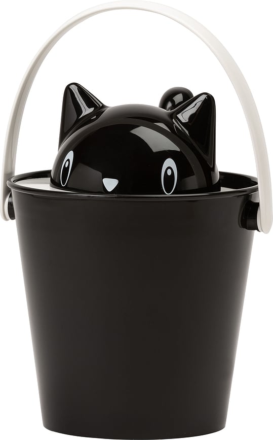 Contenedor para pienso con cuchara dosificadora Crick, azul y amarillo, Set de 2 piezas