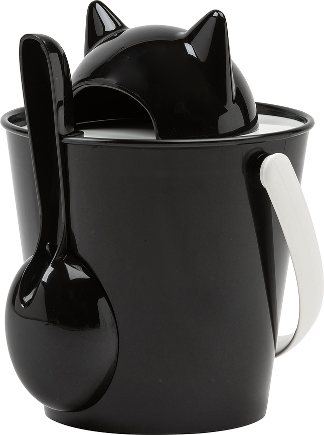 Crick Posoda za suho hrano z žličko, modro-rumena, 2-delni set