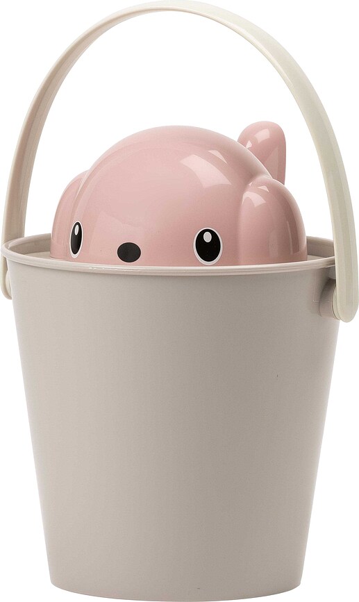 Crock Boîte de Rangement pour Croquettes avec cuillère doseuse, rose et gris, Set 2 pièces