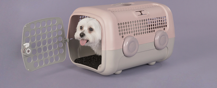 United Pets Cage de Transport, rose et gris