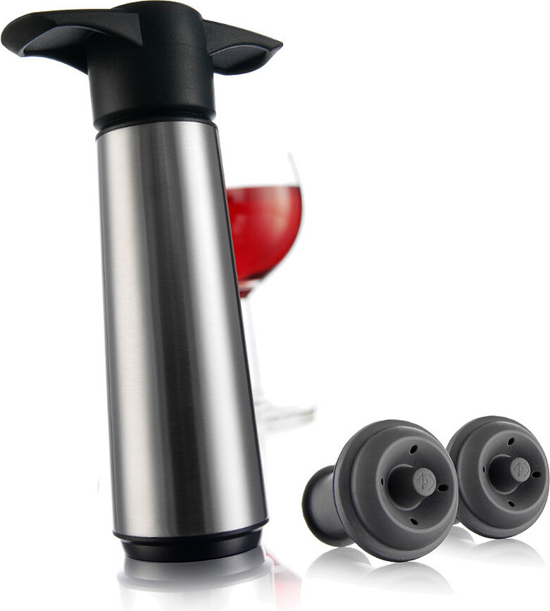 Bomba de Vacío para Vino de acero Vacu Vin, con 2 tapones