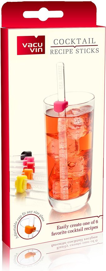 Vacu Vin Agitateur à cocktail avec recettes, Lot de 6