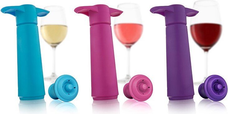 Wine Saver Pompe à Vin sous vide, blanche, avec bouchon