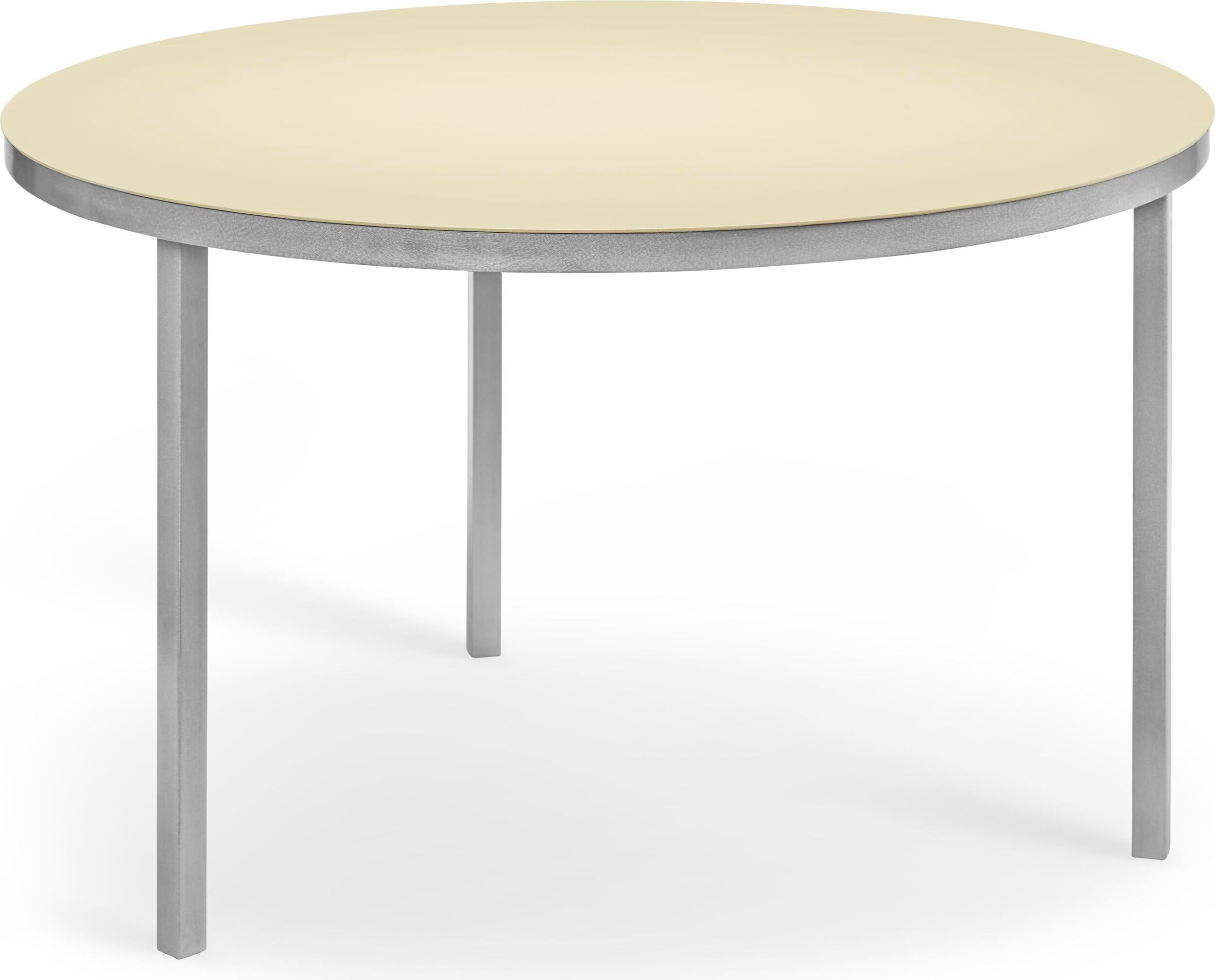 Runder Tisch Alu, elfenbein