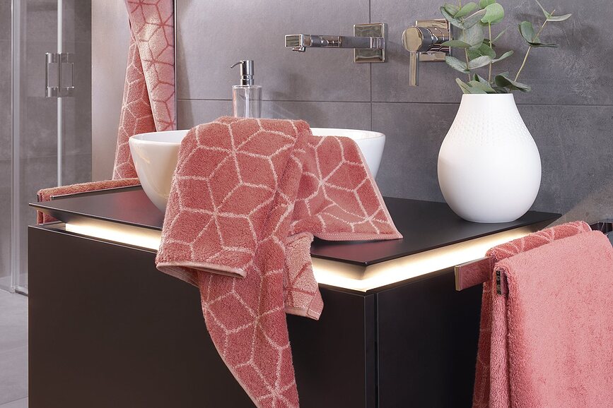 Coordinates Carre Serviette de Bain 80 x 150 cm, corail