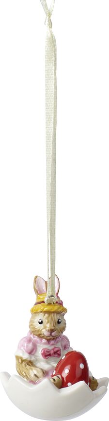 Adorno Colgante Bunny Tales, conejito en cáscara de huevo