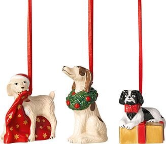 Adornos Navideños de perros Nostalgic Ornaments, Set de 3