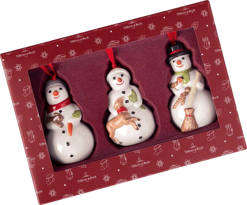 Adornos Navideños muñecos de nieve Nostalgic Ornaments, 3 unidades