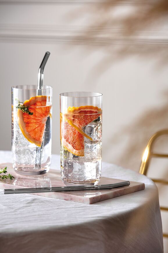 Artesano Hot&Cold Beverages Pailles, en verre, Lot de 4