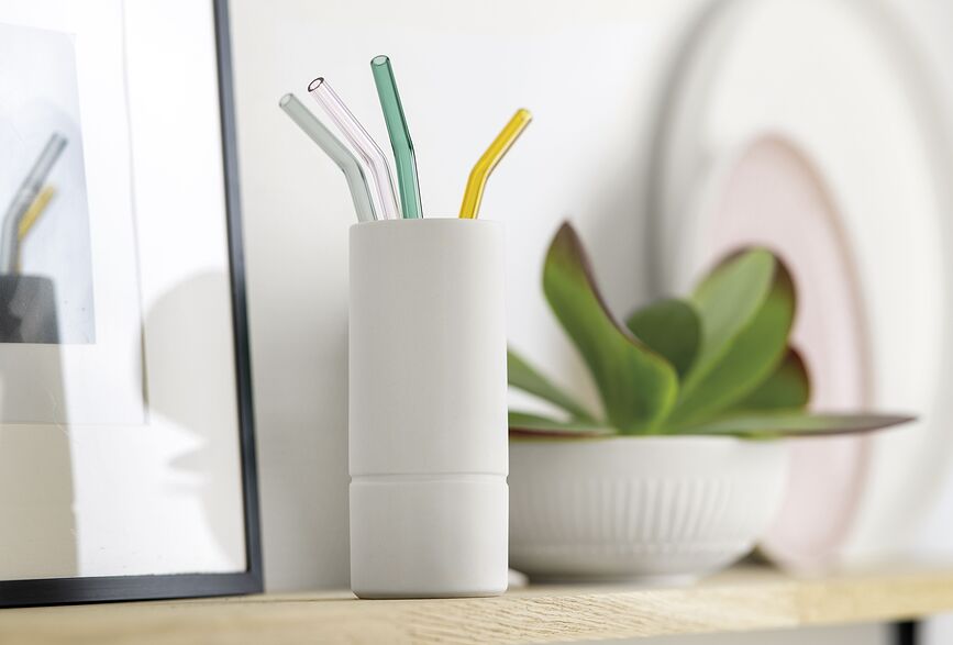 Artesano Hot&Cold Beverages Pailles, en verre, Lot de 4