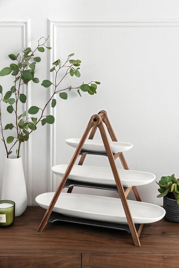 Artesano Original Πιάτα Σερβιρίσματος για σνακ με τριώροφη βάση, Σετ 4 τεμαχίων