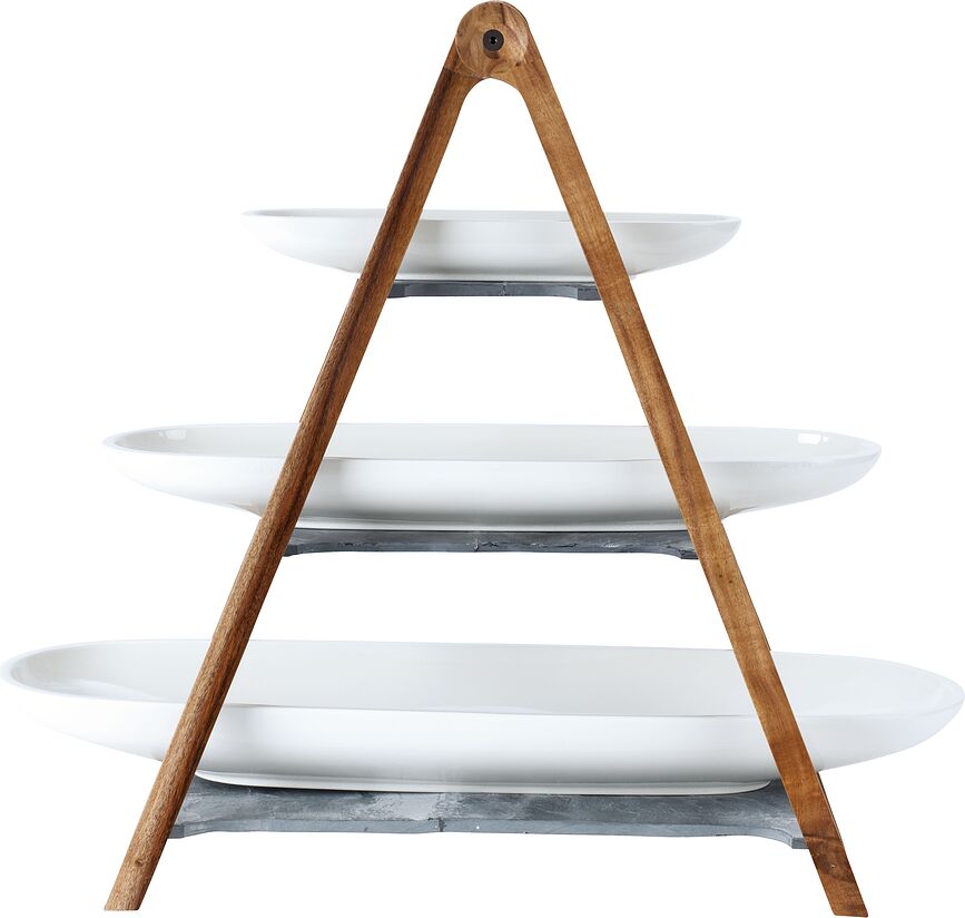 Artesano Original Présentoir de Service à Tapas à trois niveaux, Set 4 pièces