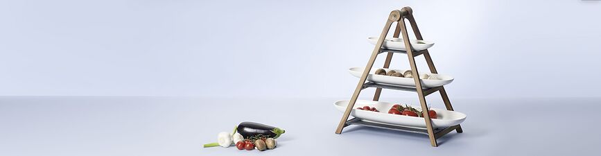 Artesano Original Présentoir de Service à Tapas à trois niveaux, Set 4 pièces