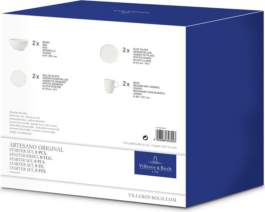 Artesano Original Service de Petit-déjeuner pour 2 personnes, Service 8 pièces