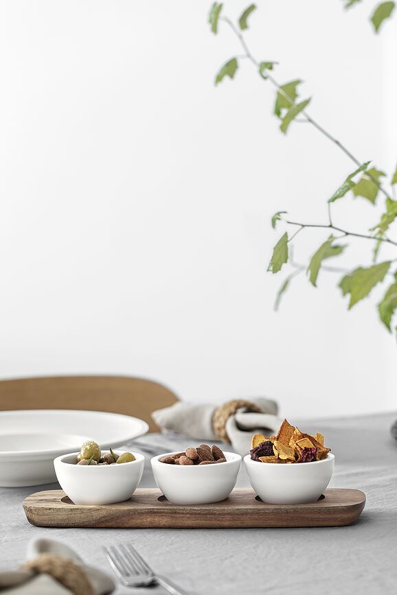 Artesano Original Set de Ramequins à sauce et dip avec plateau, 4 pièces