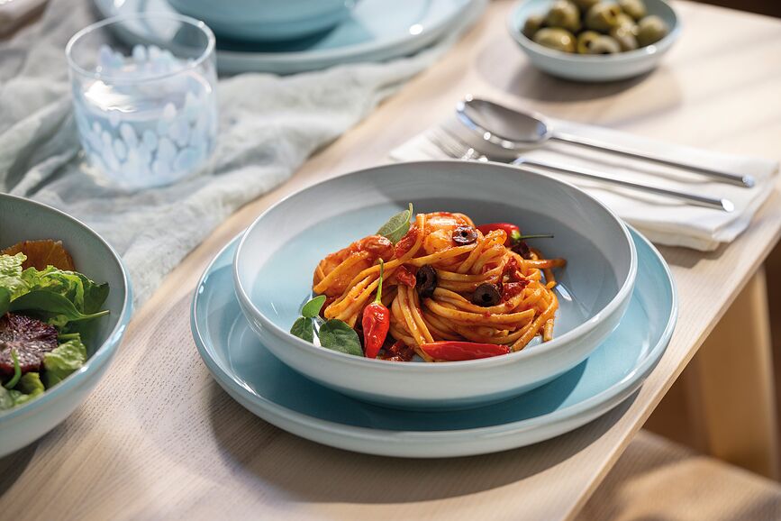 Assiette creuse Perlemor Aqua 22 cm