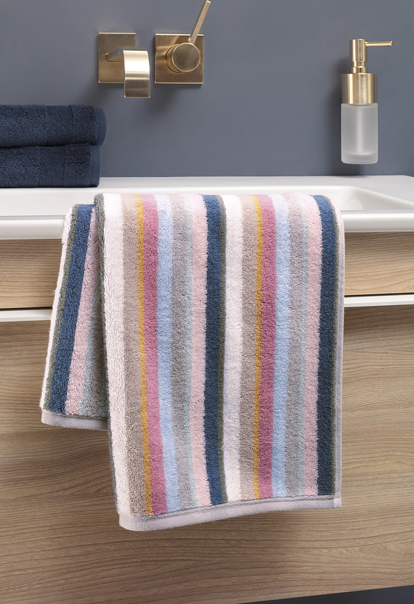 Toalla Coordinates, 80 x 150 cm, de rayas, marrón