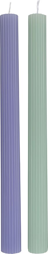 Bougies Fleur Bleu & Vert, lot de 2