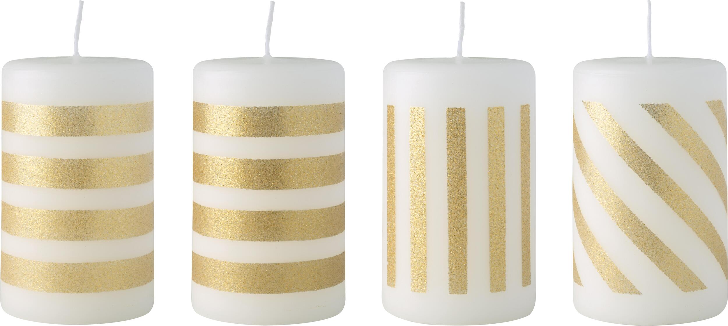 Christmas Chic Kerzen 10 cm, goldfarben, 4 St.