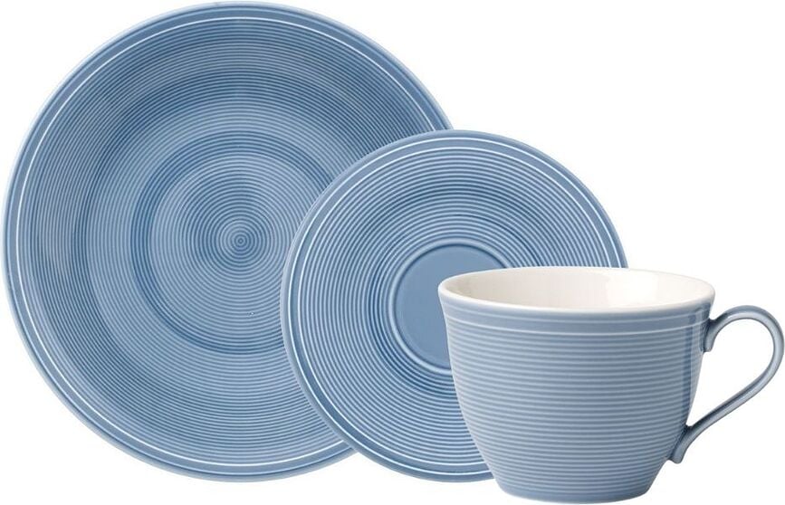 Color Loop Horizon Breakfast plates and coffee cups with saucers 12 el.