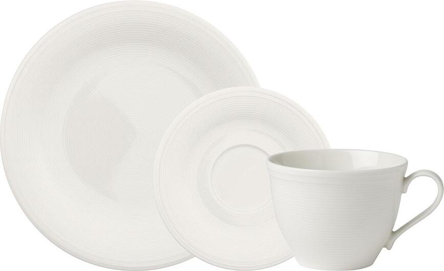 Color Loop Natural Breakfast plates and coffee cups with saucers 12 el.