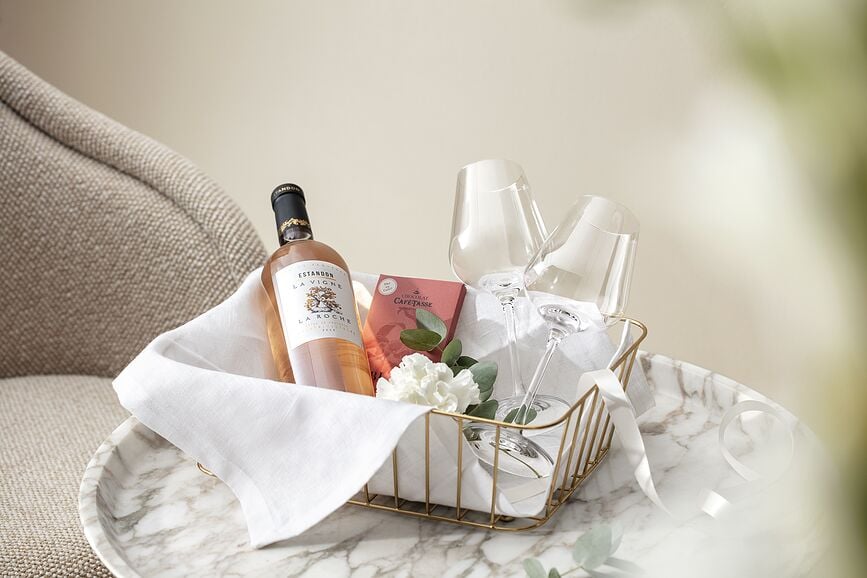 Copas de vino blanco La Divina, 380 ml, 4 unidades