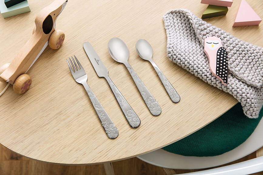 Cubiertos infantiles Hungry As A Bear, Set de 4 piezas