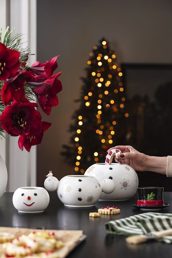 Cuencos para Aperitivos de Navidad Christmas Toy's Memory, diseño muñeco de nieve, 31 cm, Set de 4 piezas