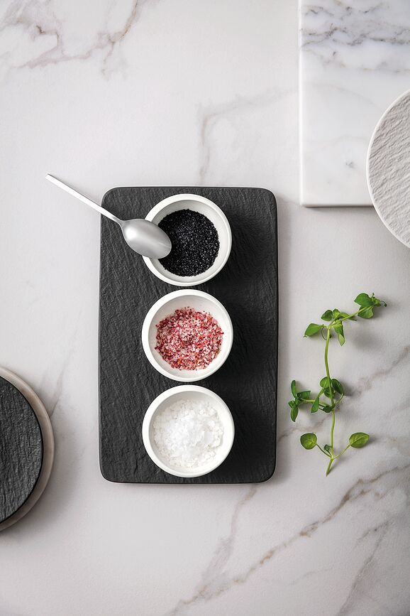 Cuencos para salsas y dips NewMoon, con bandeja, Set de 4 piezas