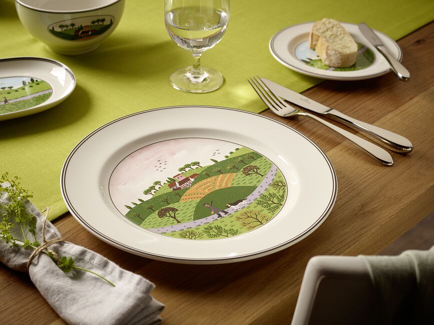 Design Naif Village Assiette Plate, 27 cm